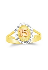 nice filigree three tone gold baby ring